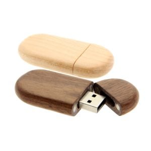W002 Wooden Oval USB Flash Drive with Magnetic Cap