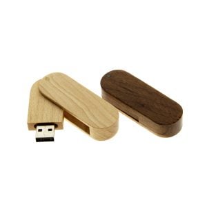 W004 Wooden Swivel USB Flash Drive