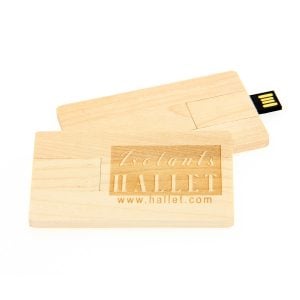 W008 Wooden Credit Card USB Flash Drive